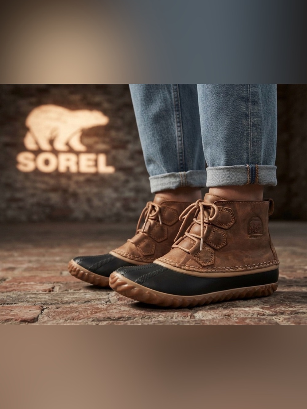 Authentic Sorel designer waterproof leather ankle duck boots sz 6 Euro 37